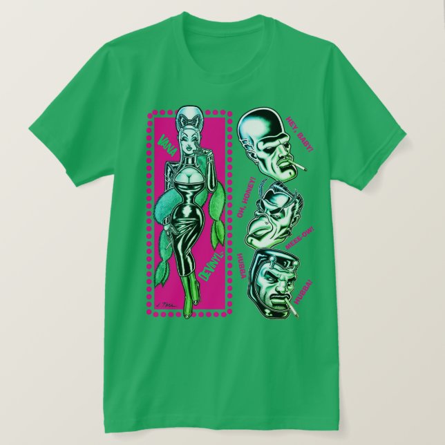 Camiseta Vana DeVinyl™/Silbidos/Verde (Anverso del diseño)