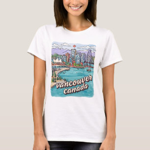Camiseta Vancouver BC Canadá Cielo de Acuarela