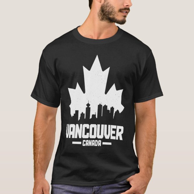 Camiseta Vancouver BC Canada Maple Leaf Bandera canadiense  (Anverso)