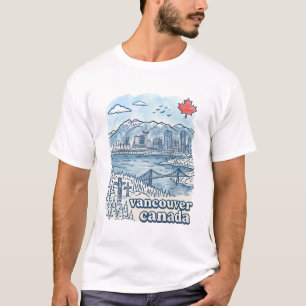 Camiseta Vancouver BC Canadá Simple Silueta Azul