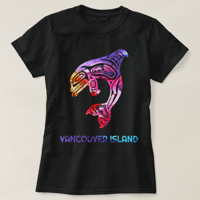 Camiseta Vancouver Island Columbia Británica Fisherman Orca (Diseño del anverso)