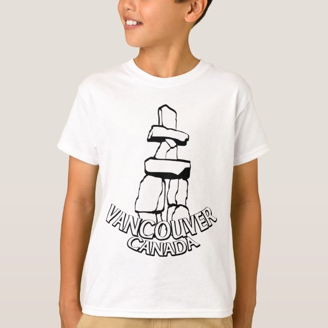 Camiseta Vancouver Souvenir Kid's T shirt Landmark Art Tee (Anverso)