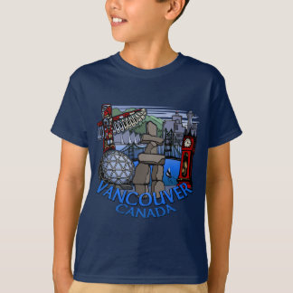 Camiseta Vancouver Souvenir Kid's T-shirts Landmark Art Tee