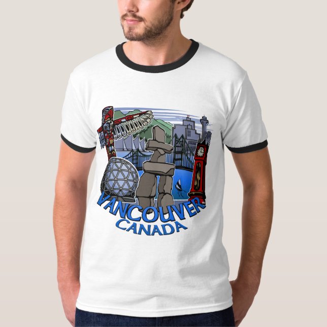 Camiseta Vancouver Souvenir Tees masculino marca arte (Anverso)