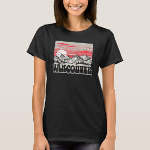 Camiseta Vancouver Vintage Ochties Montañas Retro Gráfico