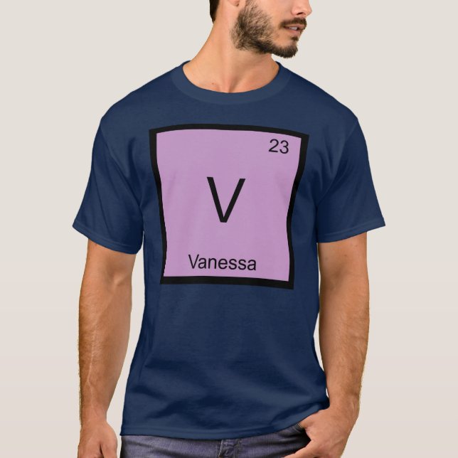 Camiseta Vanessa Nombre Elemento Químico Tabla Periódica (Anverso)