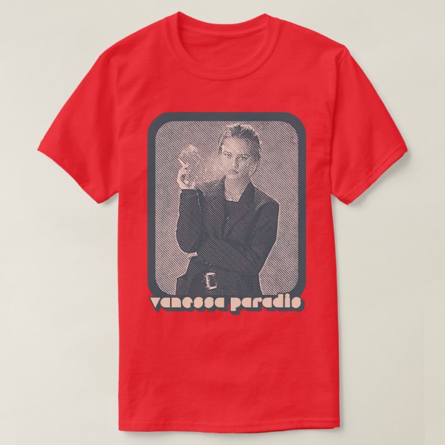 Camiseta Vanessa Paradis Retro Style 80 Diseño francófilo (Diseño del anverso)