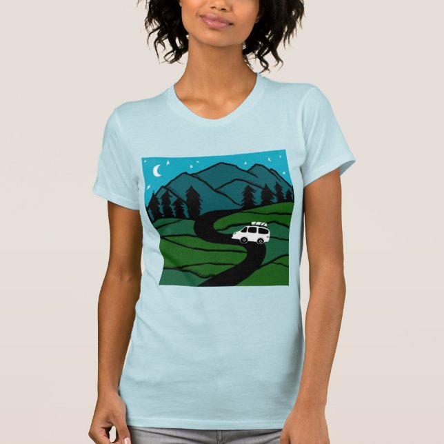 Camiseta VANLIFE Trees Forest Mountain Explora la aventura (Anverso)