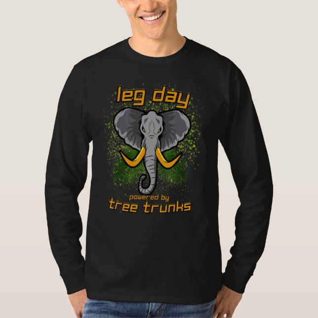 Camiseta VanMoore Elephant Powered Tree Trunk Leg Day Gym G (Anverso)