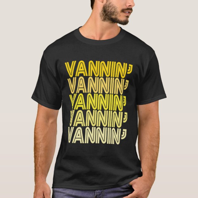 Camiseta Vannin Yellow Retro Vanner Vanning Nation Van Life (Anverso)