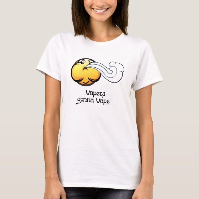Camiseta Vape | Vapers Vape Smilie de VapeGoat (Anverso)