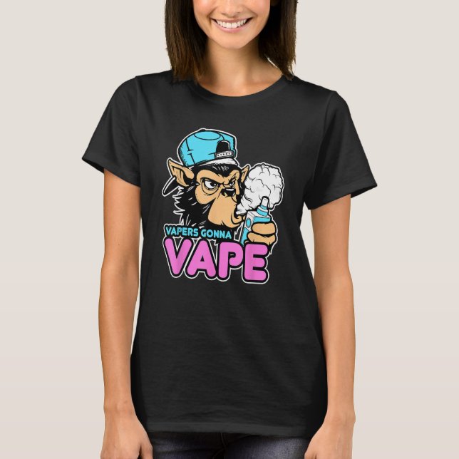 Camiseta Vapers Gonna Vape Gorilla T-Shirt Vape Tee (Anverso)