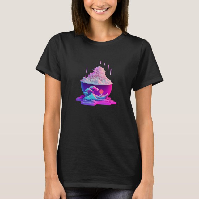 Camiseta Vaperwave Aesthetic Glitch Palm Retrowave Synthwav (Anverso)