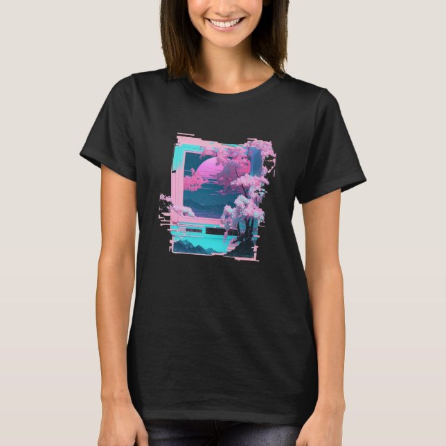 Camiseta Vaperwave Aesthetic Glitch Retrowave Synthwave  7 (Anverso)