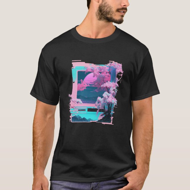 Camiseta Vaperwave Aesthetic Glitch Retrowave Synthwave  7 (Anverso)