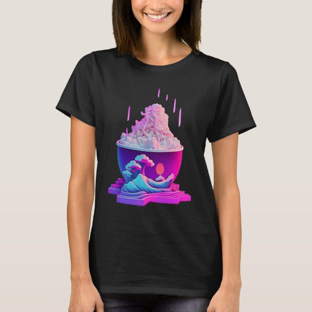 Camiseta Vaperwave Estético Glitch Palm Retrowave Synthwav (Anverso)