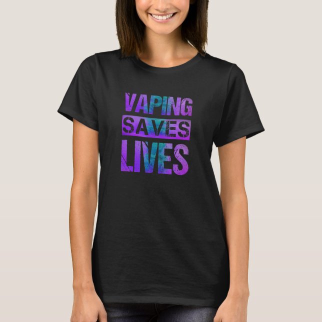 Camiseta Vaping salva vidas de adultos morados Verde azulad (Anverso)
