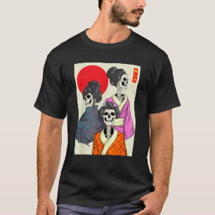 Camiseta Vapor95 Chica Geisha Skeletons Rising Sun Japonés