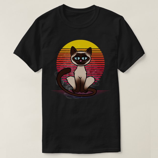 Camiseta Vapor de gato siamés (Diseño del anverso)