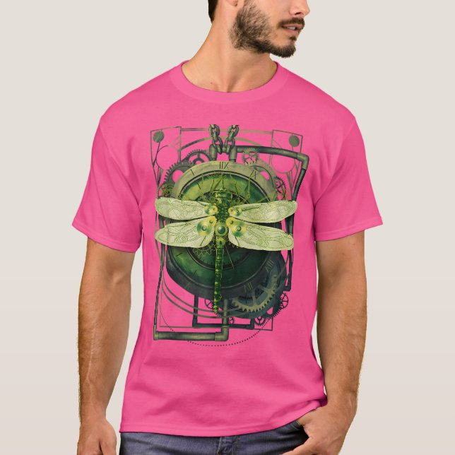 Camiseta Vapor de vapor Vectoriano Acero mecánico de arte v (Anverso)