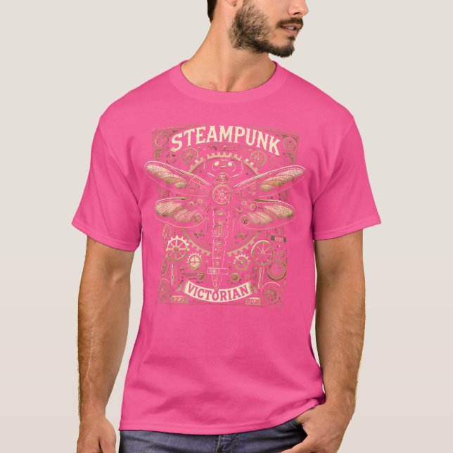 Camiseta Vapor de vapor Vectoriano Acero mecánico de arte v (Anverso)