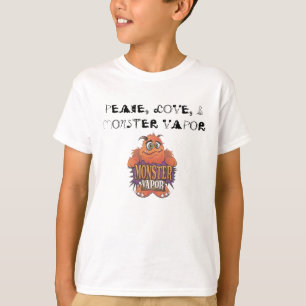 Camiseta vapor del monstruo, PAZ, AMOR, y VAPOR del