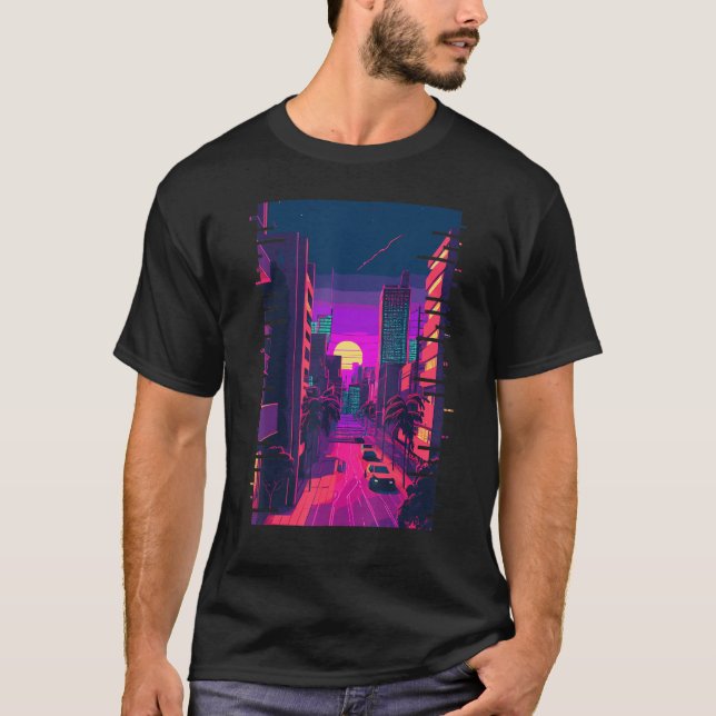Camiseta Vapor estético indie de la ciudad japonesa (Anverso)