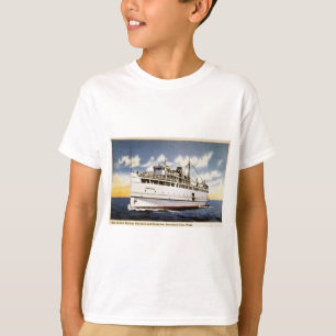 Camiseta Vapor Naushon, línea del barco de vapor de