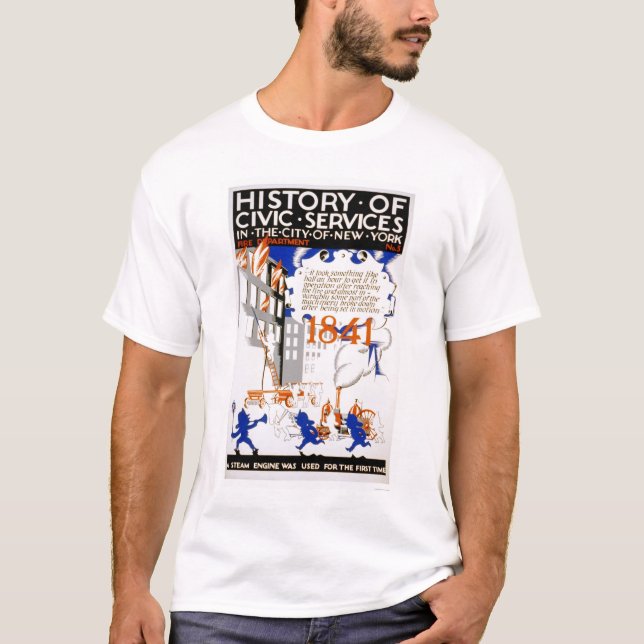 Camiseta Vapor NYC del cuerpo de bomberos WPA 1936 (Anverso)