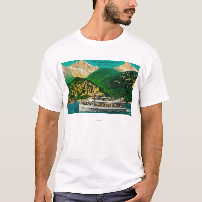 Camiseta Vapor turístico en el lago diablo, Skagit (Anverso)