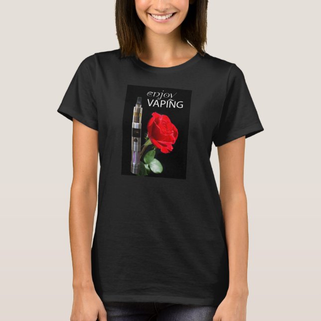 Camiseta Vaporizar y flor de rosa (Anverso)