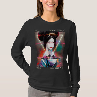 Camiseta Vaporvave Glitch Futurista Ciber Japonés Retro G