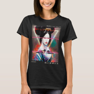 Camiseta Vaporvave Glitch Futurista Ciber Japonés Retro G