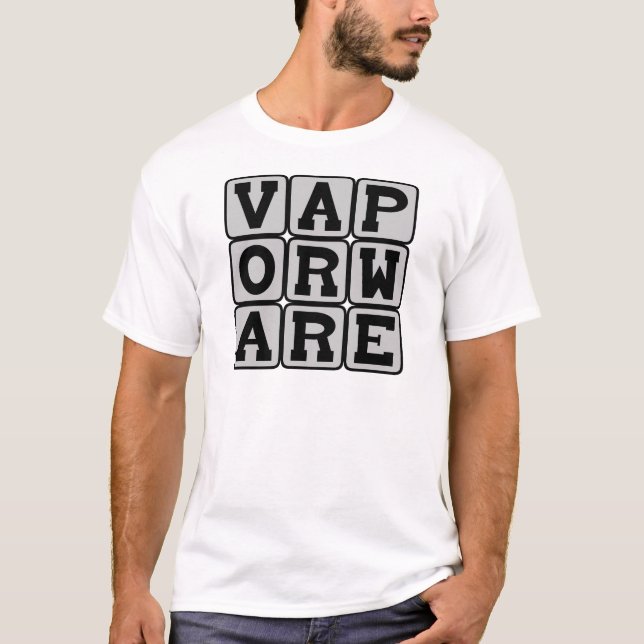 Camiseta Vaporware, software que nunca se publica (Anverso)