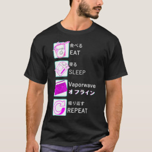 Camiseta Vaporwave 90s Fiesta DJ Disco EAT SLEEP