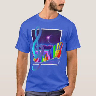 Camiseta Vaporwave 90s Music Synthwave Colorful Keyboards T