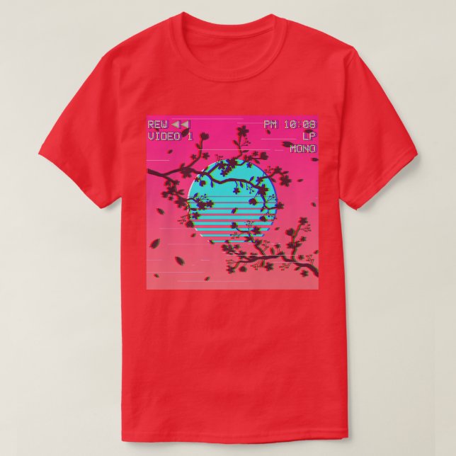 Camiseta Vaporwave Aesthetic Japanese Sakura Cherry Blossom (Diseño del anverso)