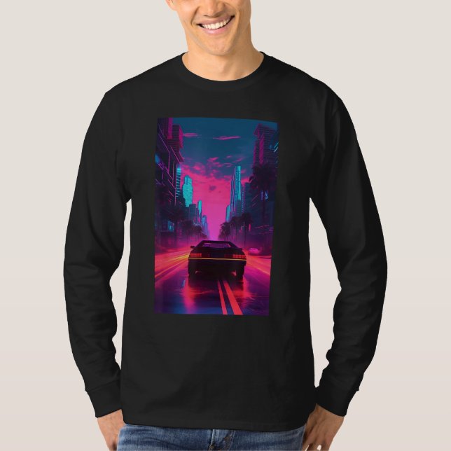 Camiseta Vaporwave Aesthetic Outrun Synthwave Retrowave (Anverso)