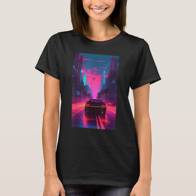 Camiseta Vaporwave Aesthetic Outrun Synthwave Retrowave (Anverso)