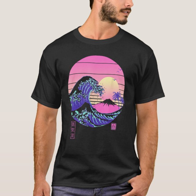 Camiseta Vaporwave Aesthetic Wave Off Kanagawa Japanese Ret (Anverso)