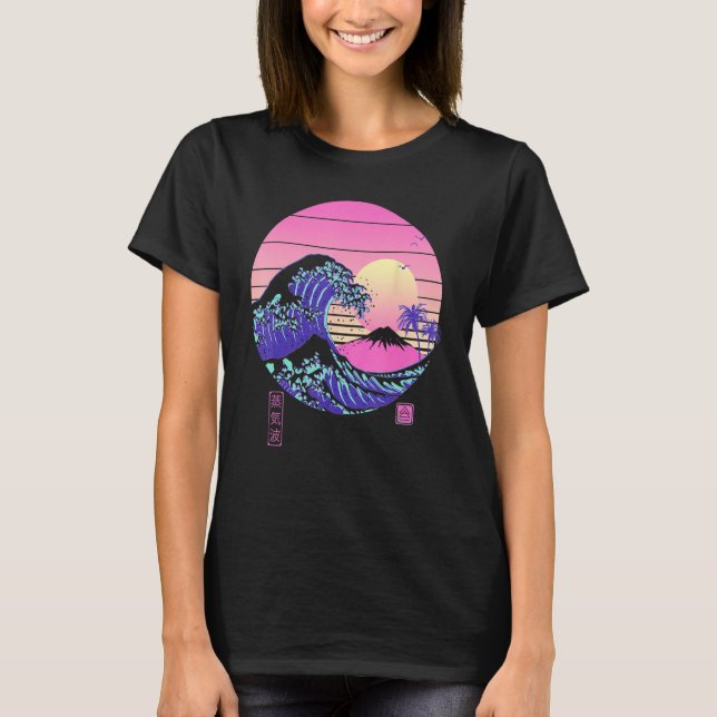 Camiseta Vaporwave Aesthetic Wave Off Kanagawa Japanese Ret (Anverso)