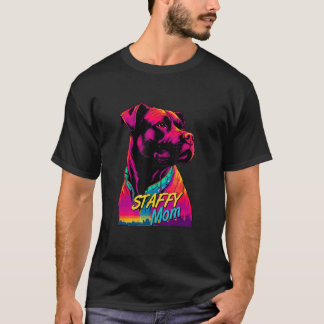 Camiseta Vaporwave American Staffordshire Terrier Mom Futur