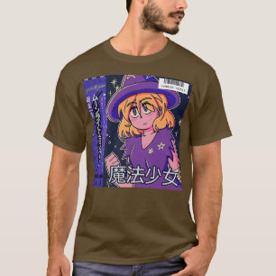 Camiseta Vaporwave Anime chica Estética bruja halloween de 