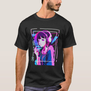 Camiseta Vaporwave Anime Chica japonés Indie Alt Estético