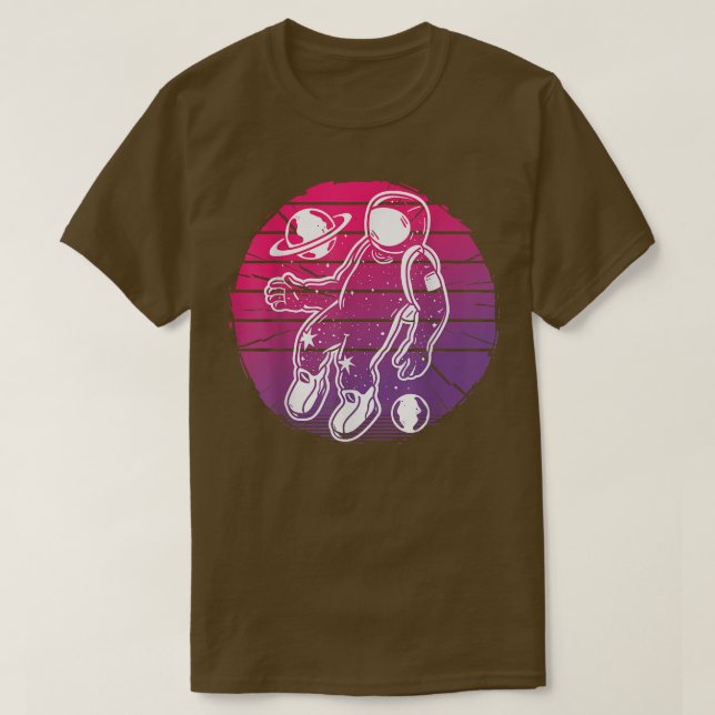 Camiseta Vaporwave astronaut floating net to some planets,  (Diseño del anverso)