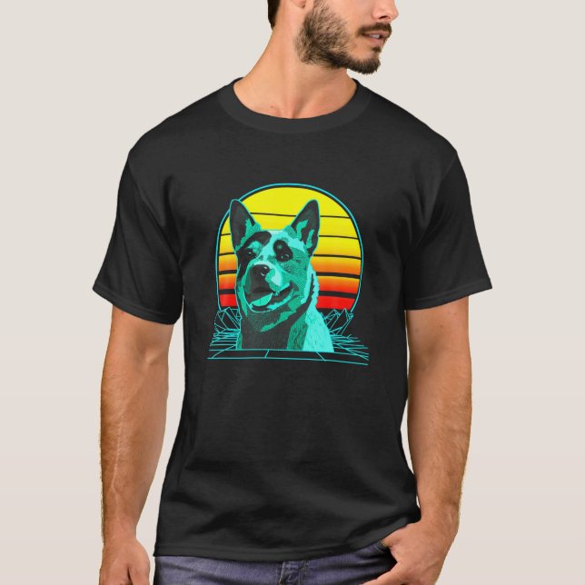 Camiseta Vaporwave Blue Heeler (Anverso)
