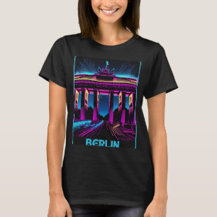 Camiseta Vaporwave Brandenburg Gate Berlin Alemania Retro 8