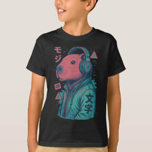 Camiseta Vaporwave Capybara Anime de arte japonés Manga Uki