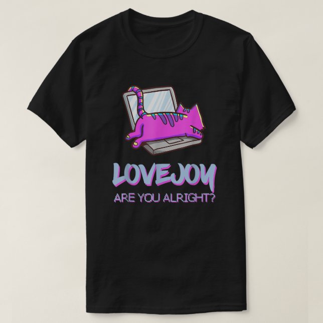 Camiseta Vaporwave Cat on Laptop Design (Diseño del anverso)
