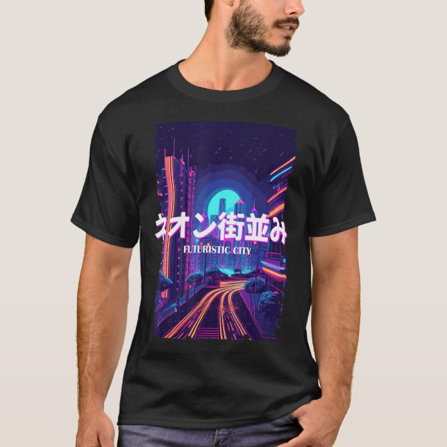 Camiseta Vaporwave City Futurismo Cyber Vaporwave A (Anverso)